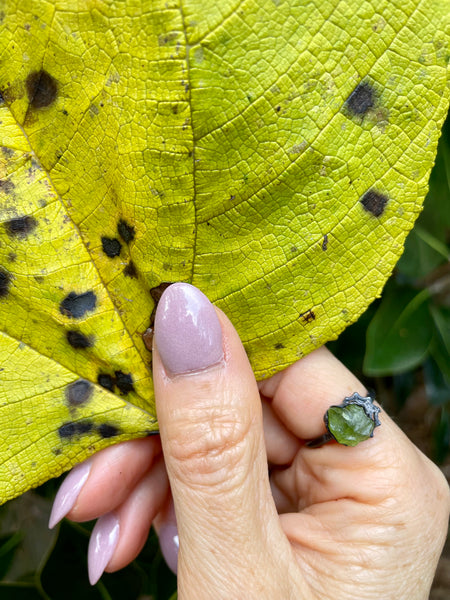 Peridot Spiderweb Ring
