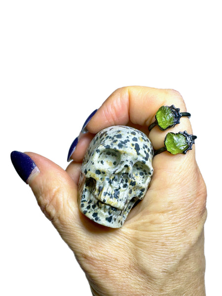 Peridot Spiderweb Ring