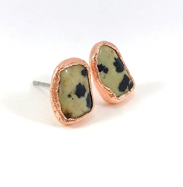 Dalmatian Jasper Stud Earrings
