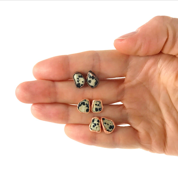 Dalmatian Jasper Stud Earrings