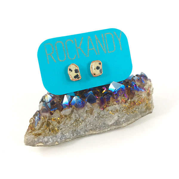 Dalmatian Jasper Stud Earrings
