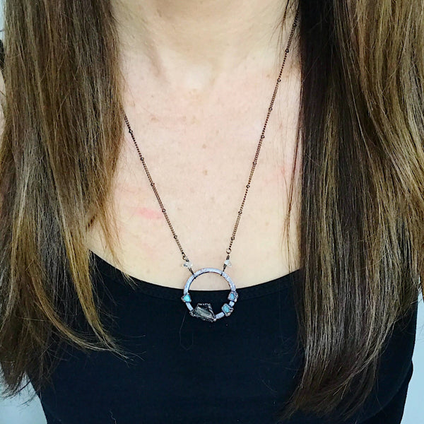 Amazonite and Shungite Necklace