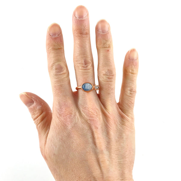 Moonstone and Herkimer Diamond Ring