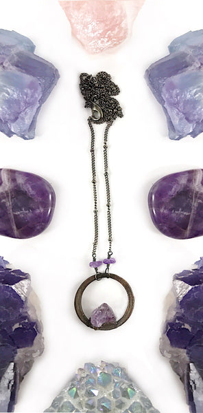 Amethyst Circle Necklace | February Birthstone