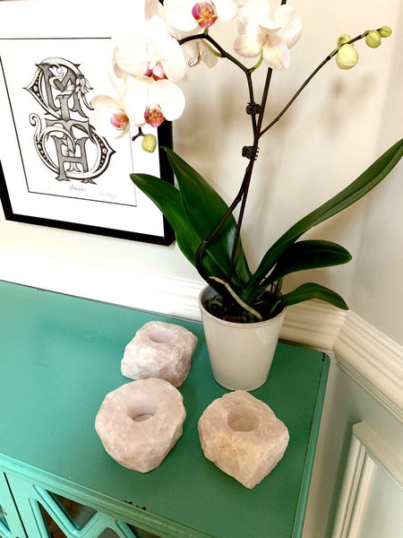 Rose Quartz Candle Holder