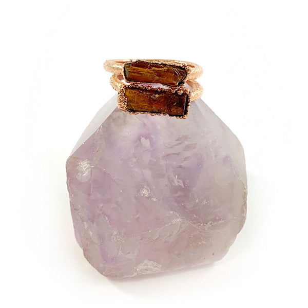 Orange Kyanite Bar Ring