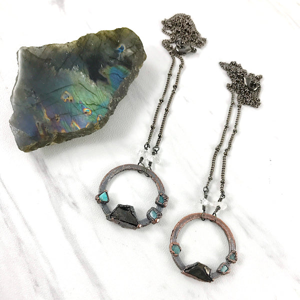 Amazonite and Shungite Necklace