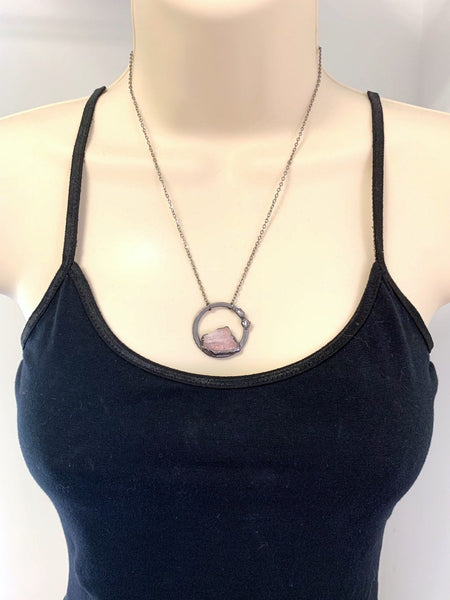 Rose Quartz and Herkimer Diamond Necklace