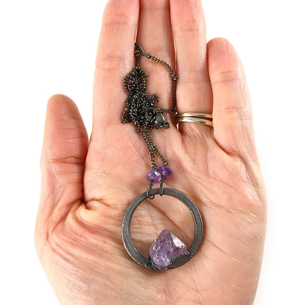 Amethyst Circle Necklace | February Birthstone