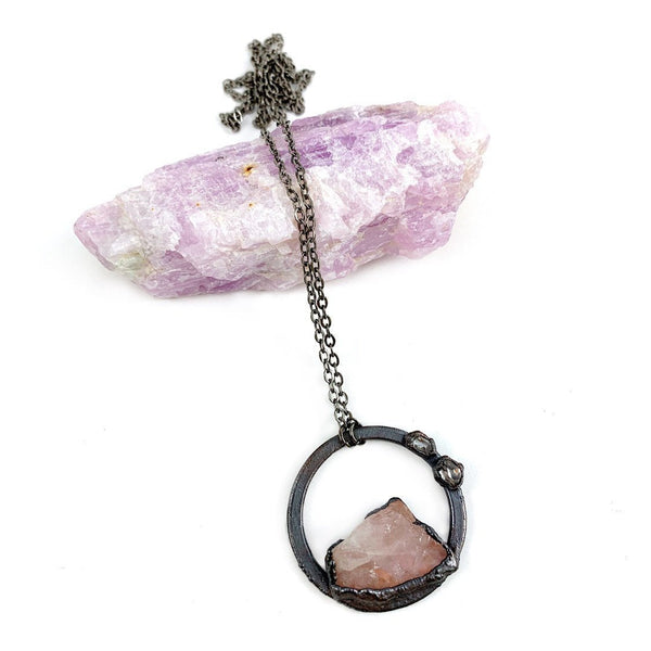 Rose Quartz and Herkimer Diamond Necklace