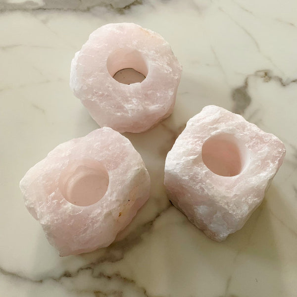 Rose Quartz Candle Holder
