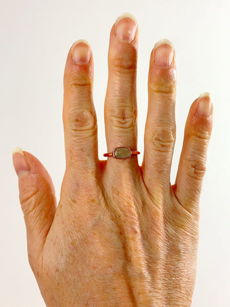 Peach Moonstone Ring
