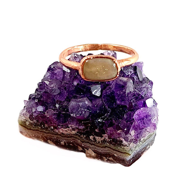 Peach Moonstone Ring