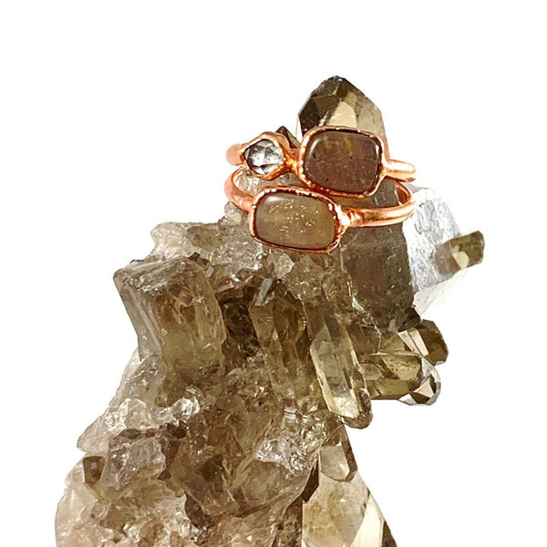 Peach Moonstone Ring