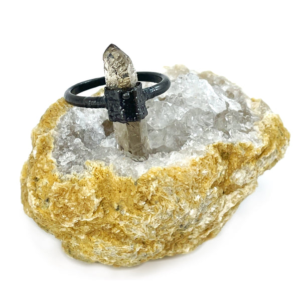 Smoky Quartz Point Ring