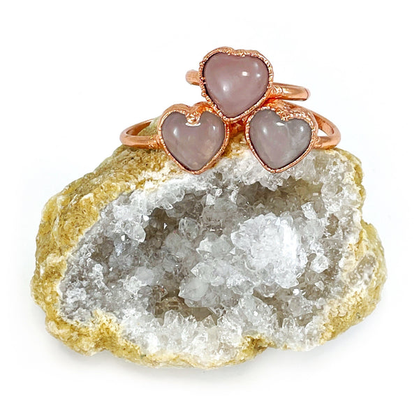 Rose Quartz Heart Ring