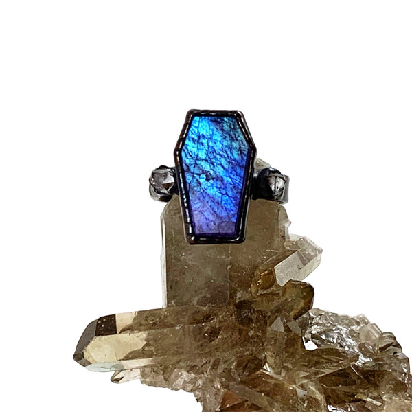 Purple Moonstone Coffin Ring