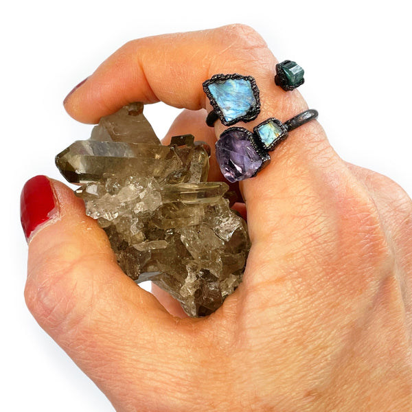 Amethyst and Moonstone Ring