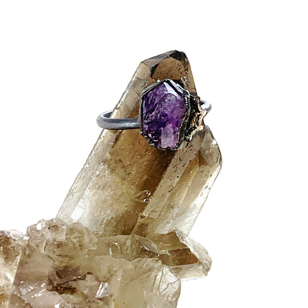Amethyst Spiderweb Ring