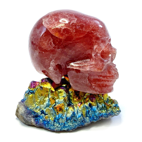 Strawberry Quartz Skull