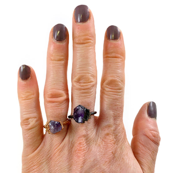 Amethyst Spiderweb Ring