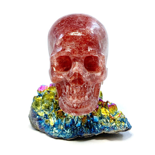 Strawberry Quartz Skull