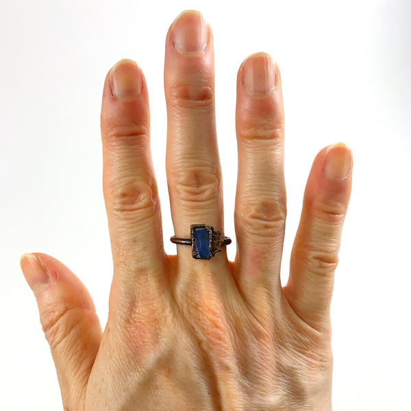 Blue Kyanite Spiderweb Ring