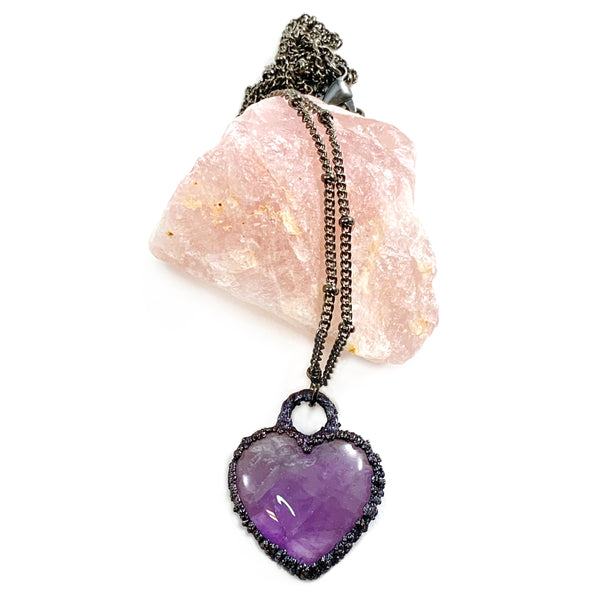 Amethyst Heart Necklace | February Birthstone