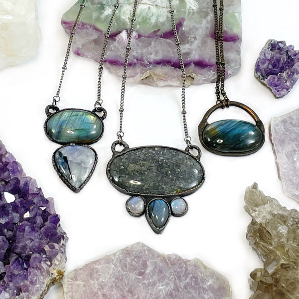 Labradorite and Moonstone Necklace