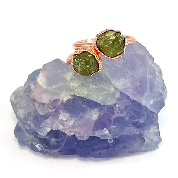 Raw Grossular Garnet Ring | January Birthstone
