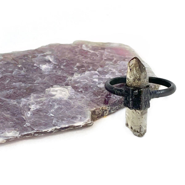 Smoky Quartz Point Ring