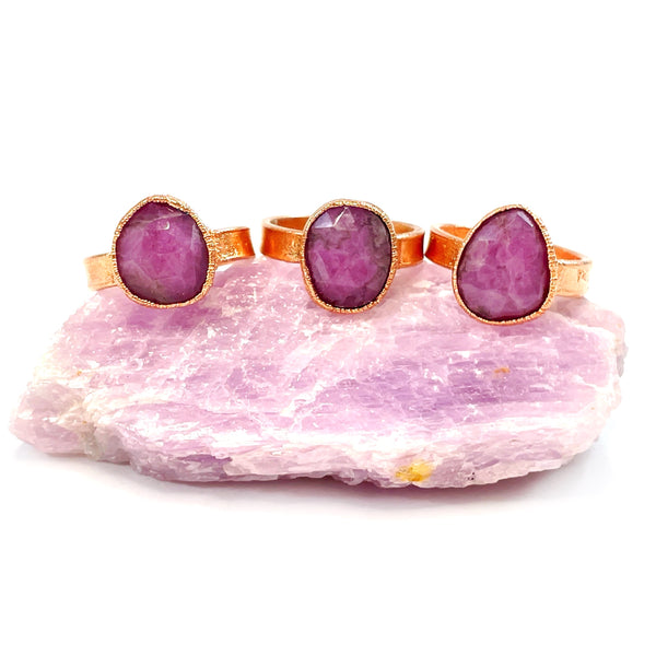 Ruby in Quartz Ring
