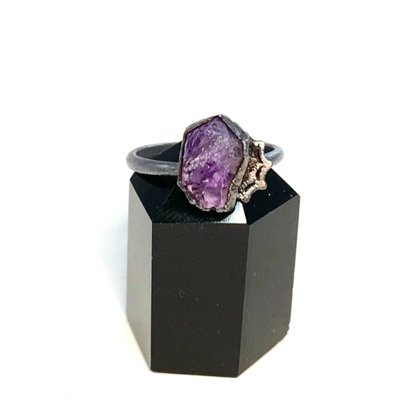 Amethyst Spiderweb Ring