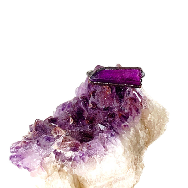 Purple Quartz Bar Ring