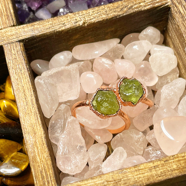 Raw Grossular Garnet Ring | January Birthstone