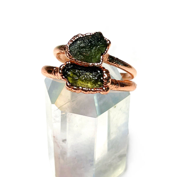 Raw Moldavite Ring