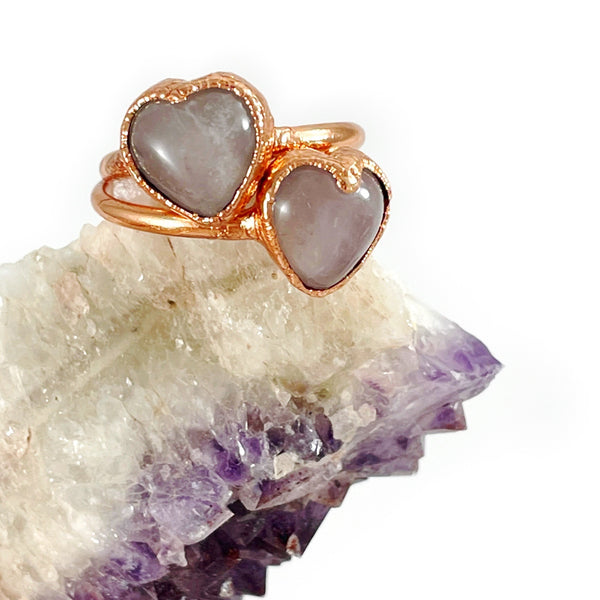 Rose Quartz Heart Ring