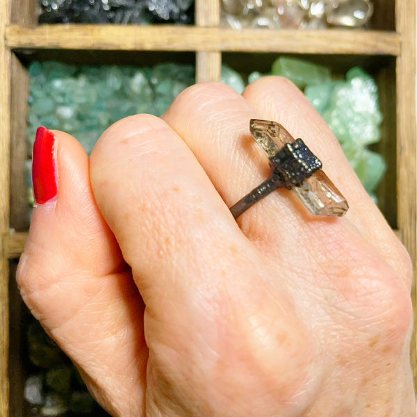 Smoky Quartz Point Ring