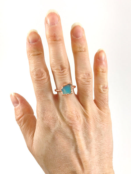 Opal Twisted Band Ring | October birthstone