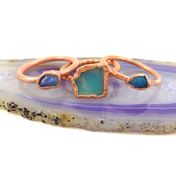 Opal Twisted Band Ring | October birthstone