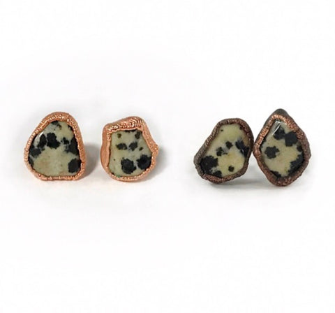 Dalmatian Jasper Stud Earrings