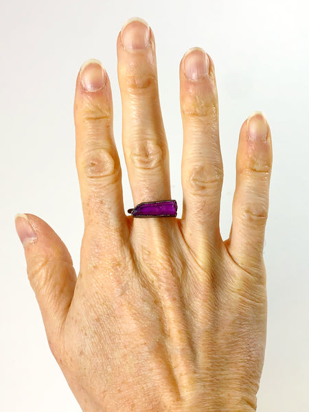 Purple Quartz Bar Ring