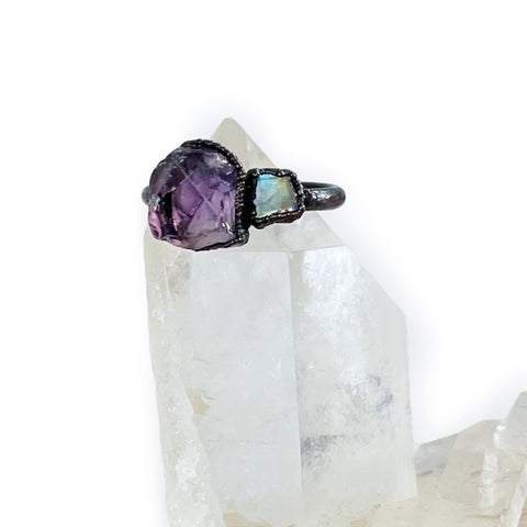 Amethyst and Moonstone Ring