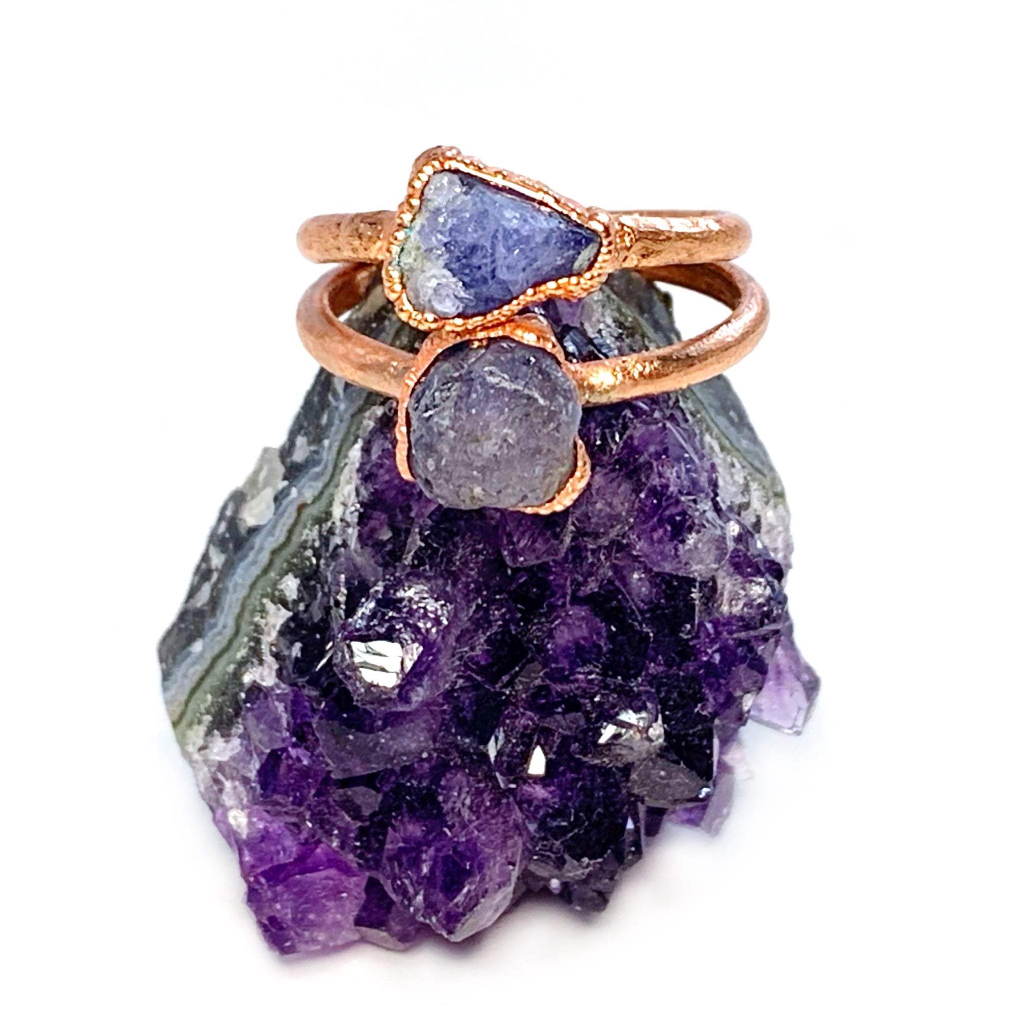 RAW AMETHYST RING ~ rough natural gem ring ~ purple crystal ring ~ ring  with purple stone ~ ring with amethyst ~ birthstone ring february