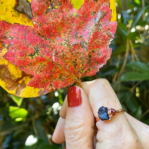 Iolite and Carnelian Ring