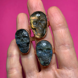 Labradorite Skull Ring